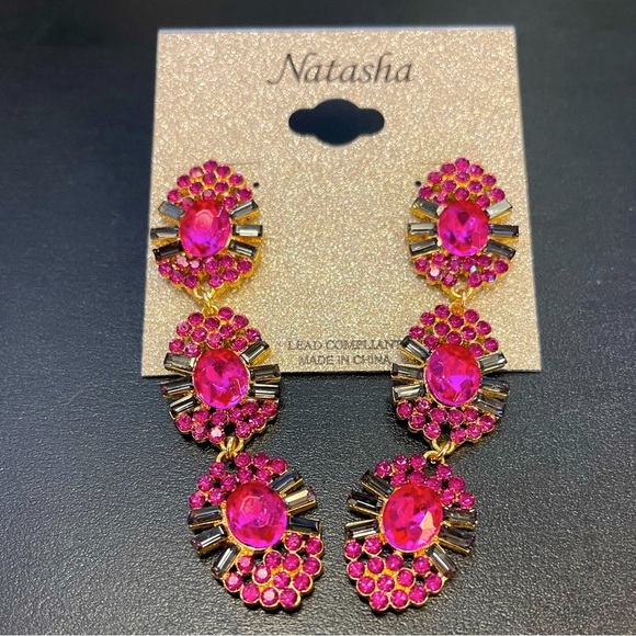 Natasha Crystal Earrings - Picture 1 of 8